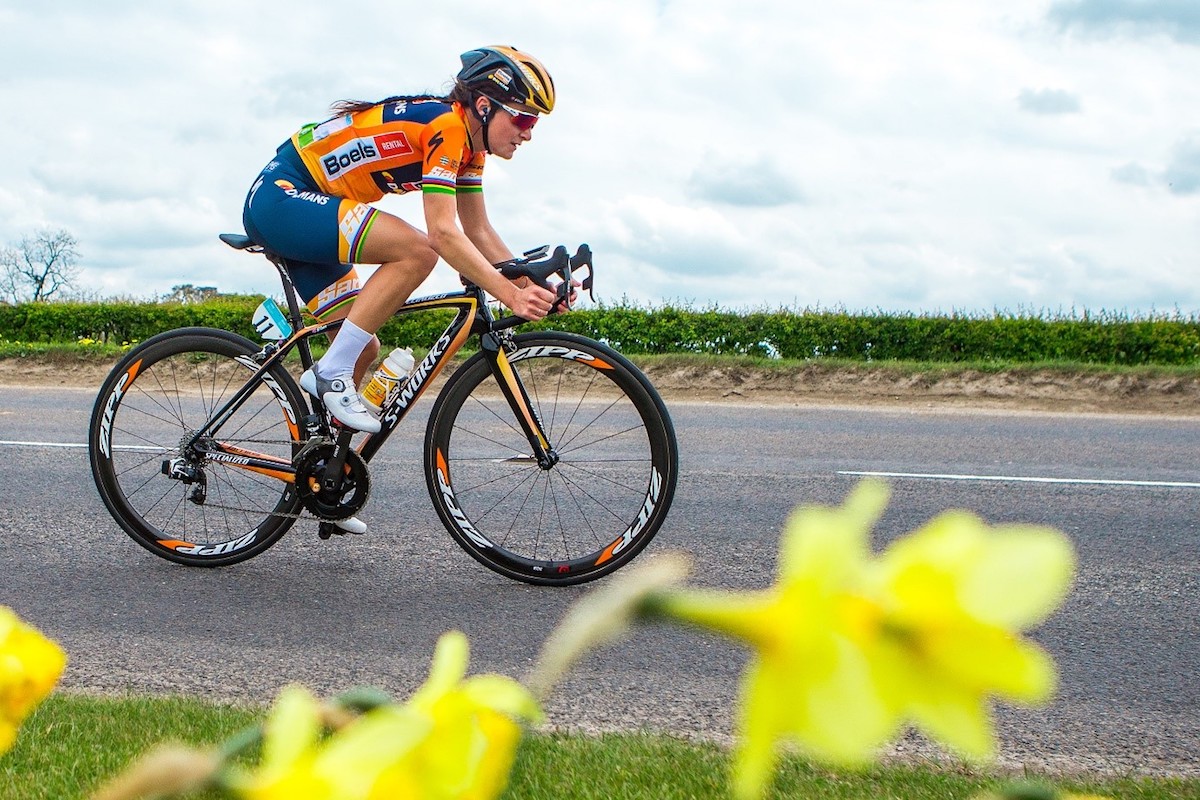 cyclist at full speed