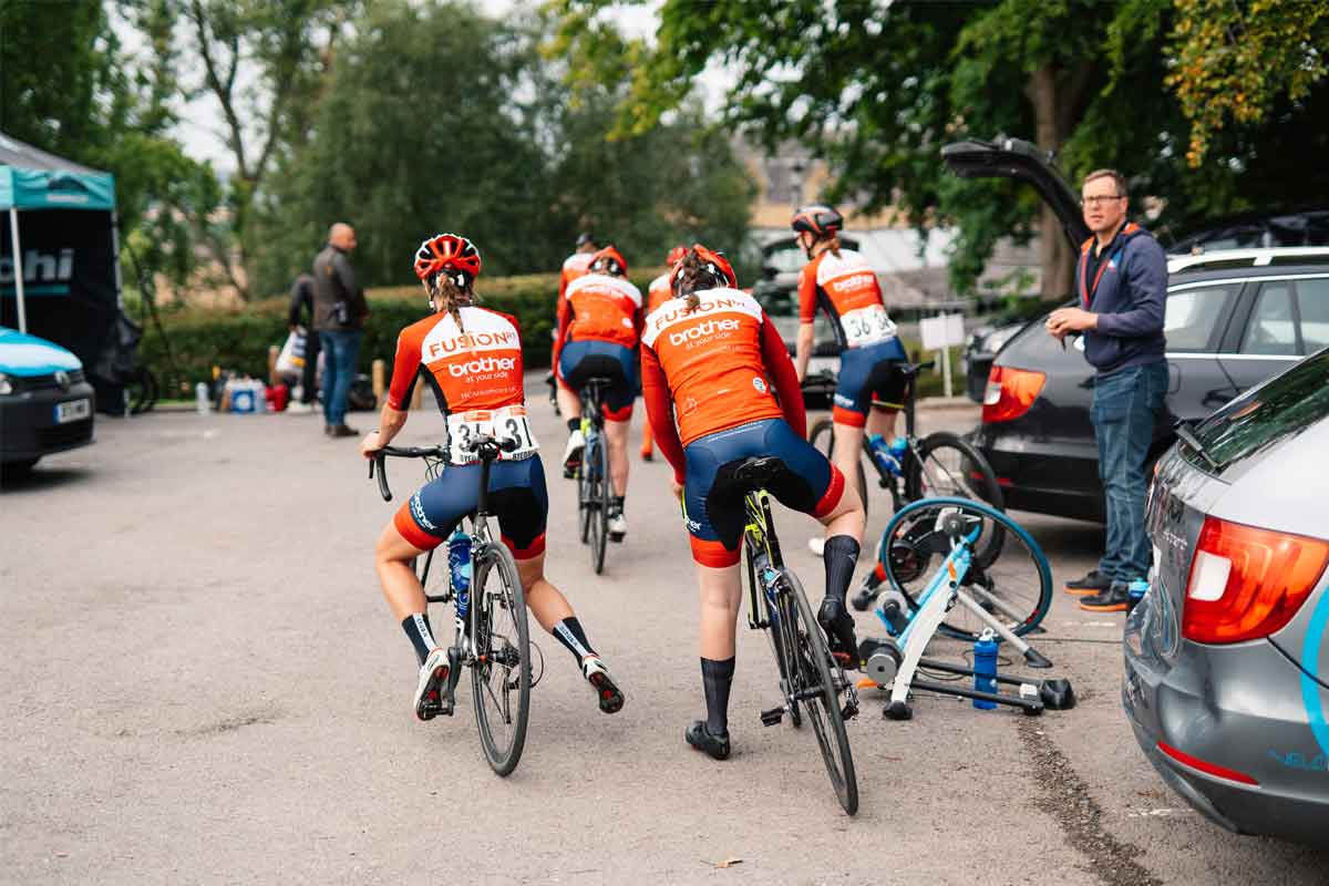 Group of Fusion RT cyclists