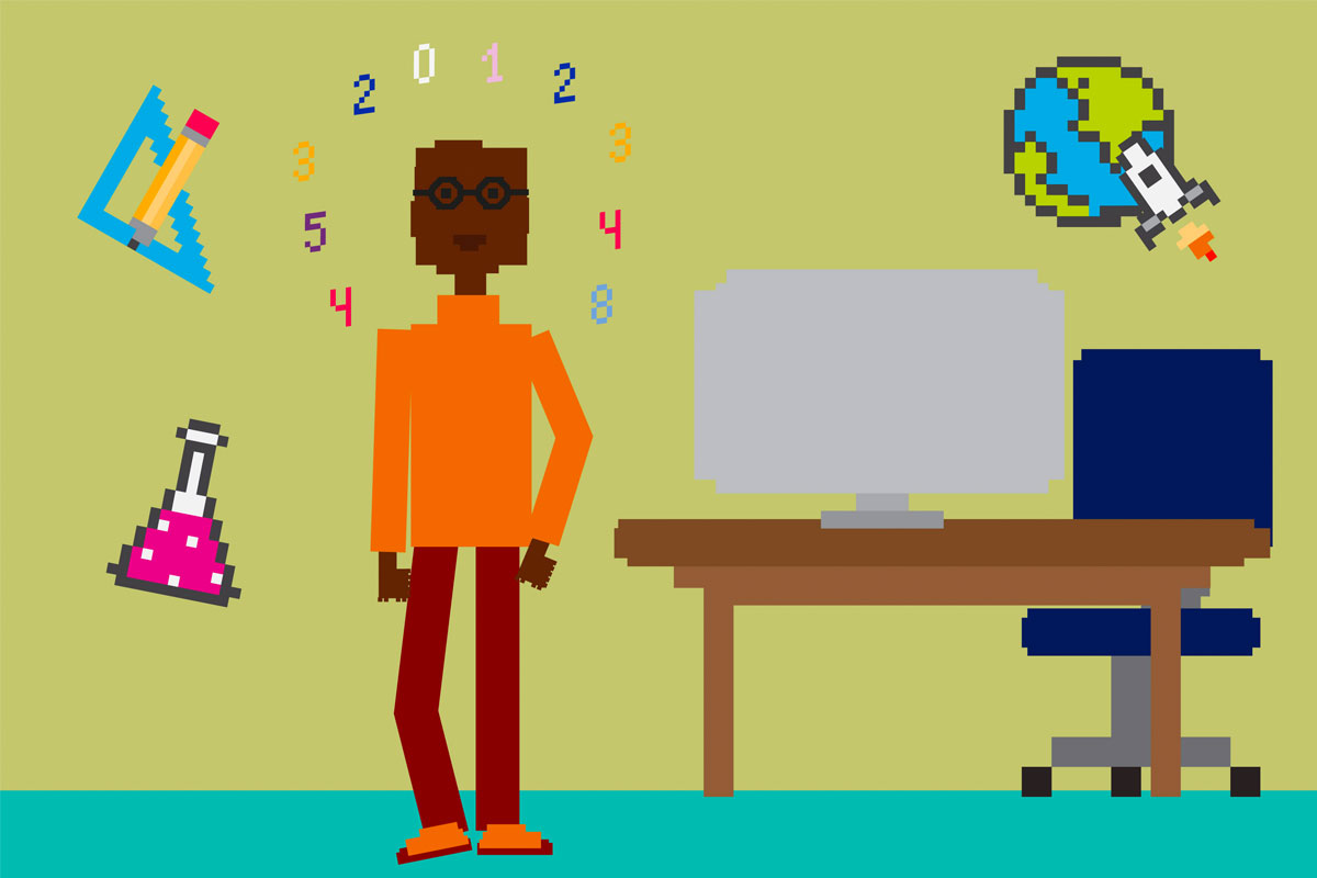 Illustration of an IT data scientist