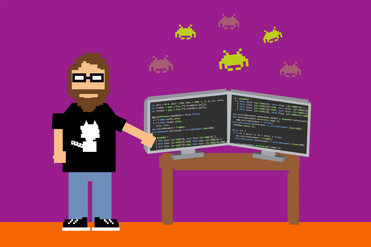 Illustration of an IT software developer