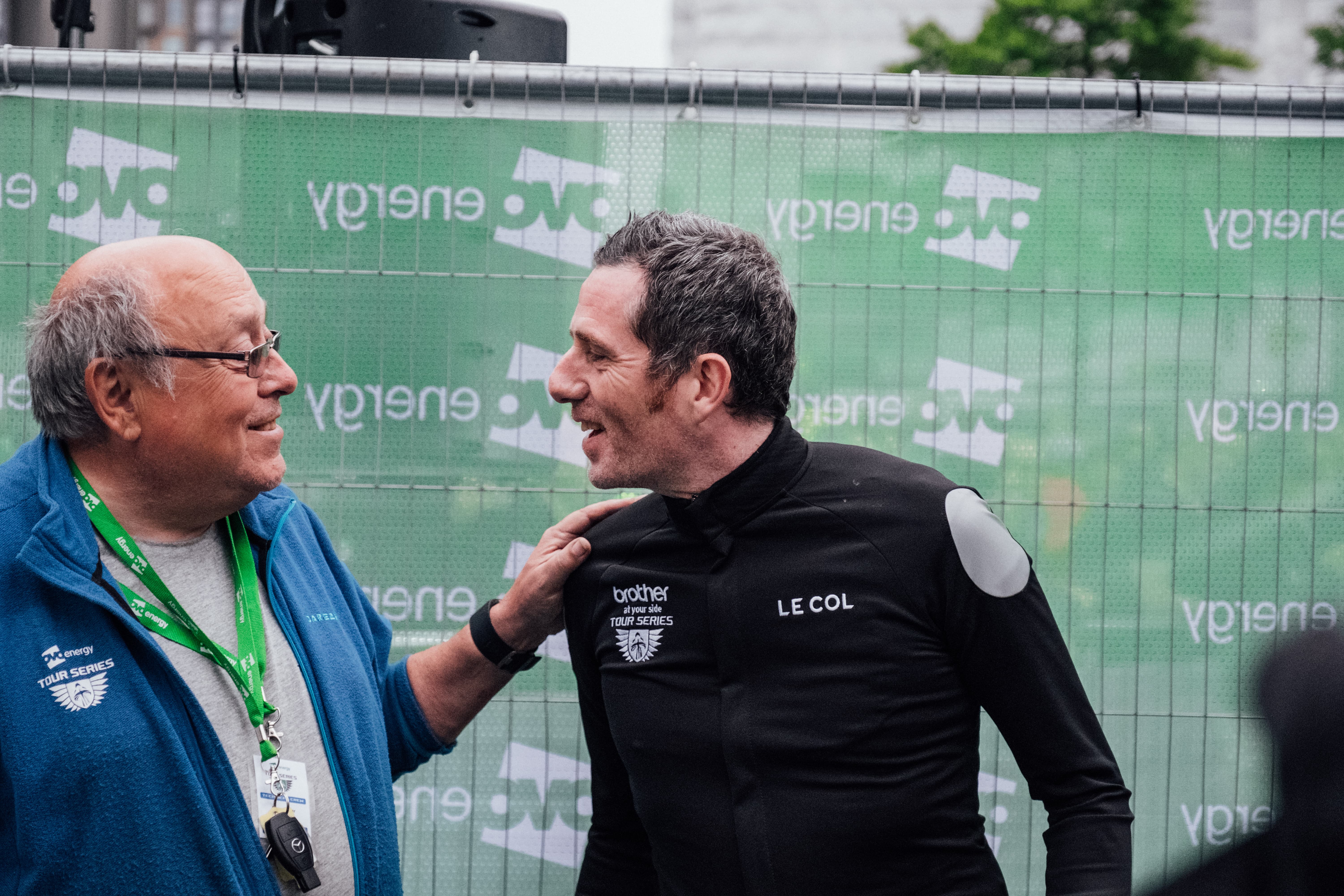 Two cycling enthusiasts chatting