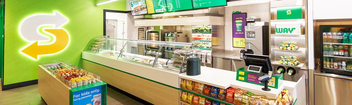 Food counter in a Subway franchise