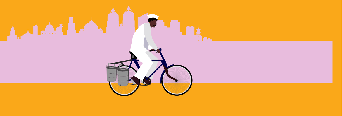 animation of a dabbawala delivery