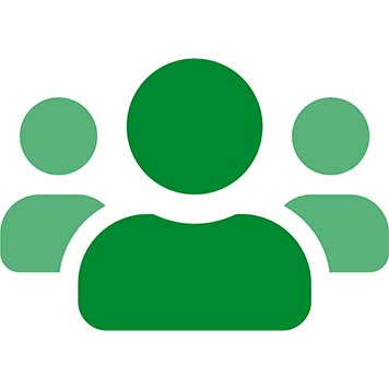 Green icon representing people