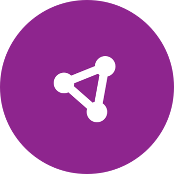 White process icon on a round purple background