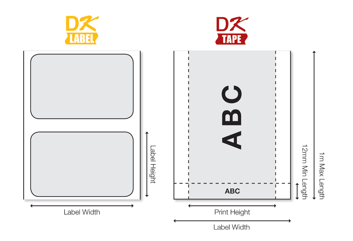 DK labels are available in a variety of sizes 