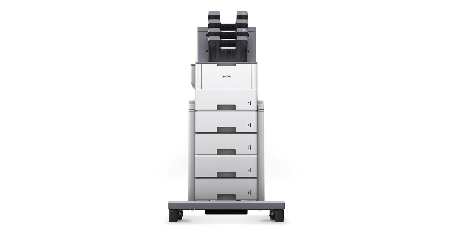 Brother HL-L6400DWT printer with extra modular units and paper trays