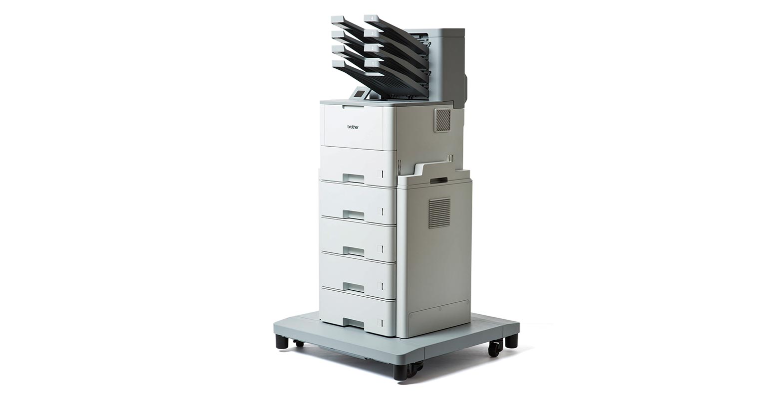 Brother HL-L6400DWT printer with extra modular units and paper trays