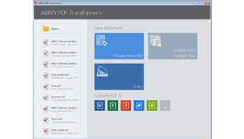 Screen shot of ABBYY PDF Transformer software
