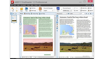 Screen shot of ABBYY FineReader Professional software