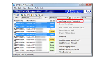 Screen shot of BRAdmin Professional software