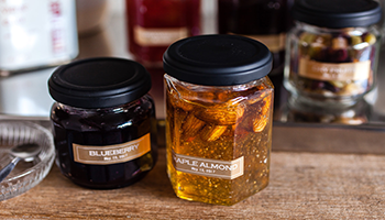 labelled jars on a table