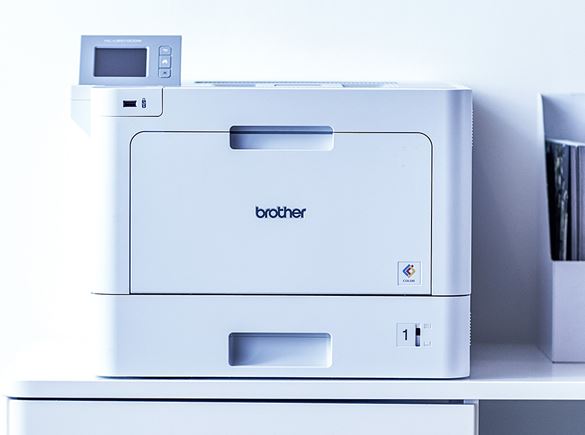 Close up of a Brother Colour laser Printer 