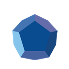 Blue 3D dodecahedron