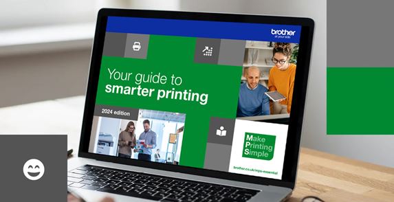 Showing a Brother Smarter Printing Guide 2024 on a computer