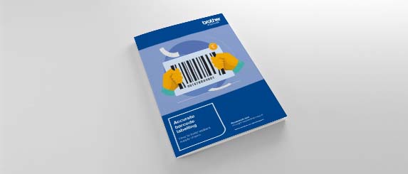 Front cover of barcode label report on grey background
