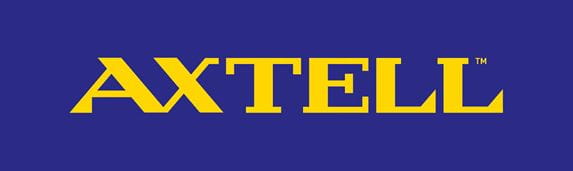 Yellow Axtell logo on a dark blue background