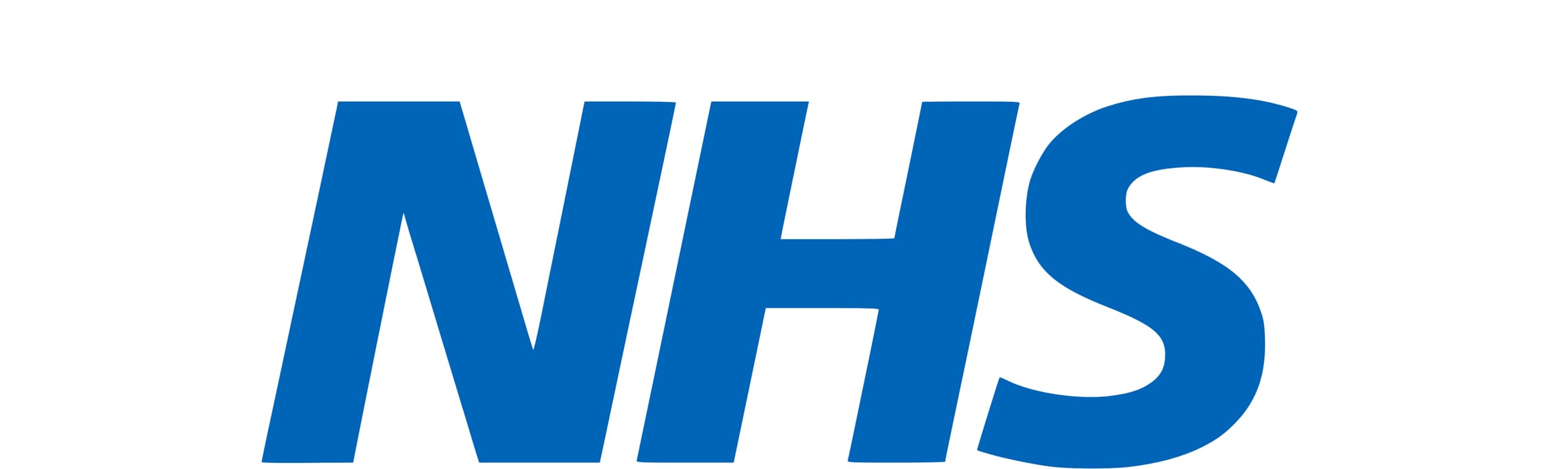 Blue NHS logo on white background