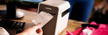 Brother's TD label printer used in a retail environment