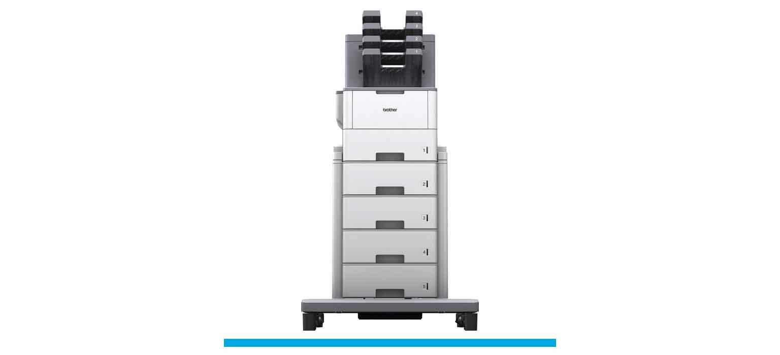 Brother's HL-L6400DW plus TT4000 tower tray and MX4000 mailbox