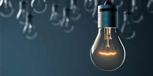 Lightbulbs hanging from the ceiling