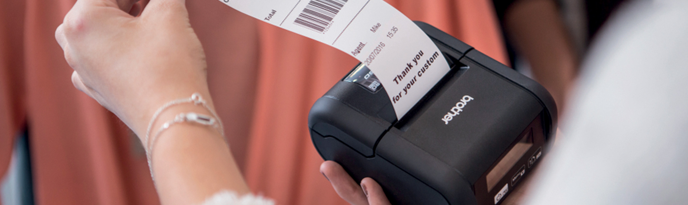 Brother RJ series label printer for queue busting and receipt printing