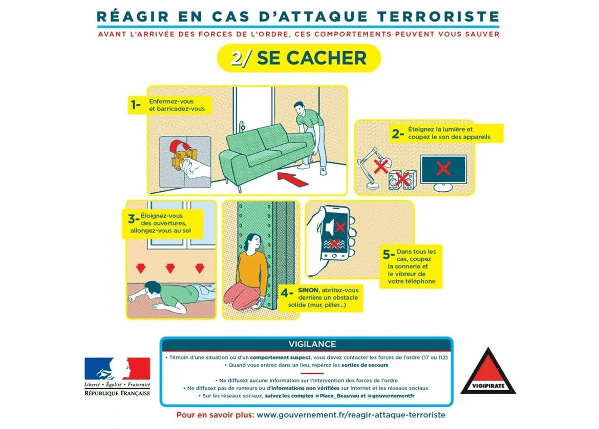 image showing french government comic in article about disaster planning for schools using printed materials
