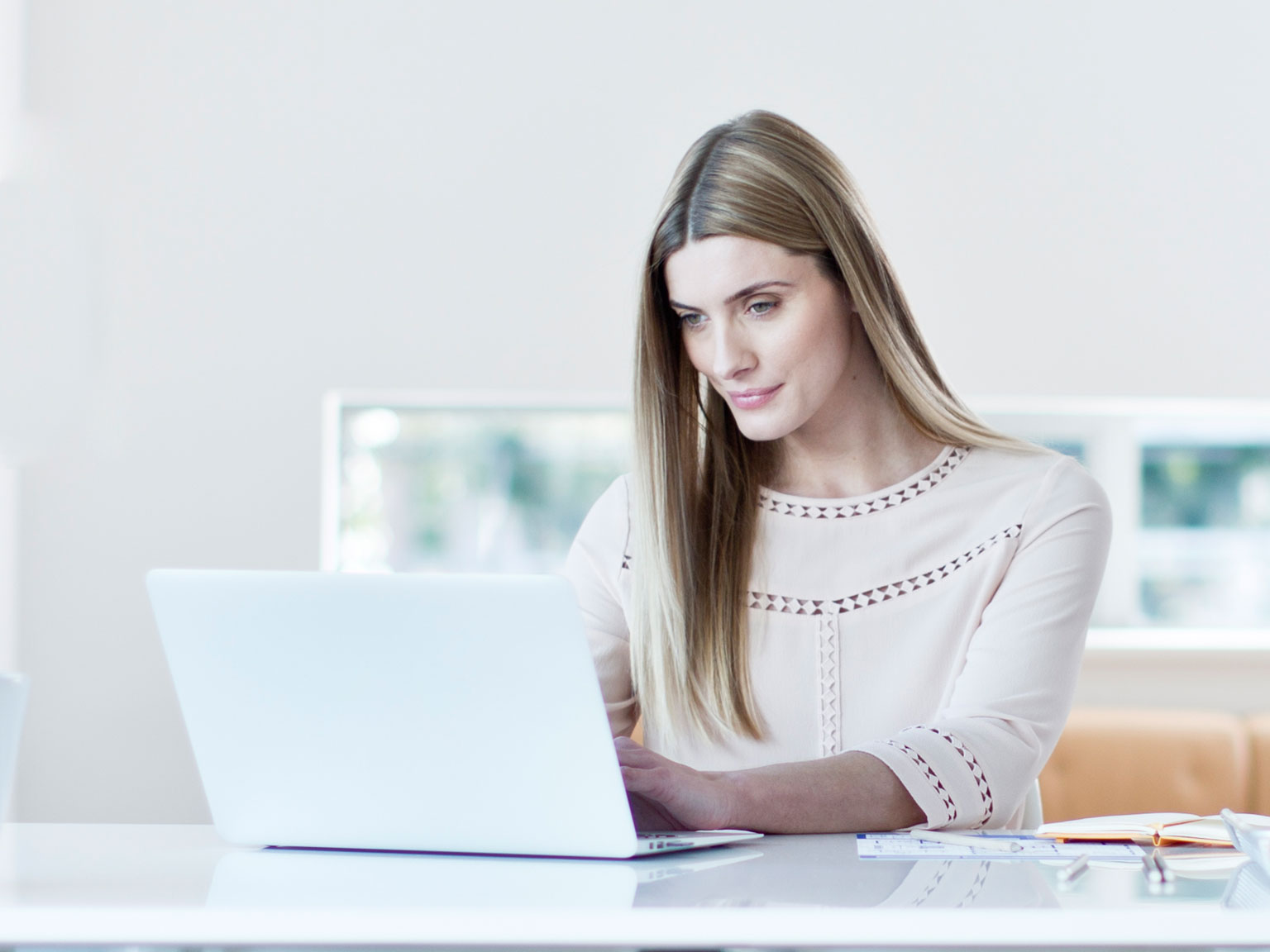Woman on laptop Brother