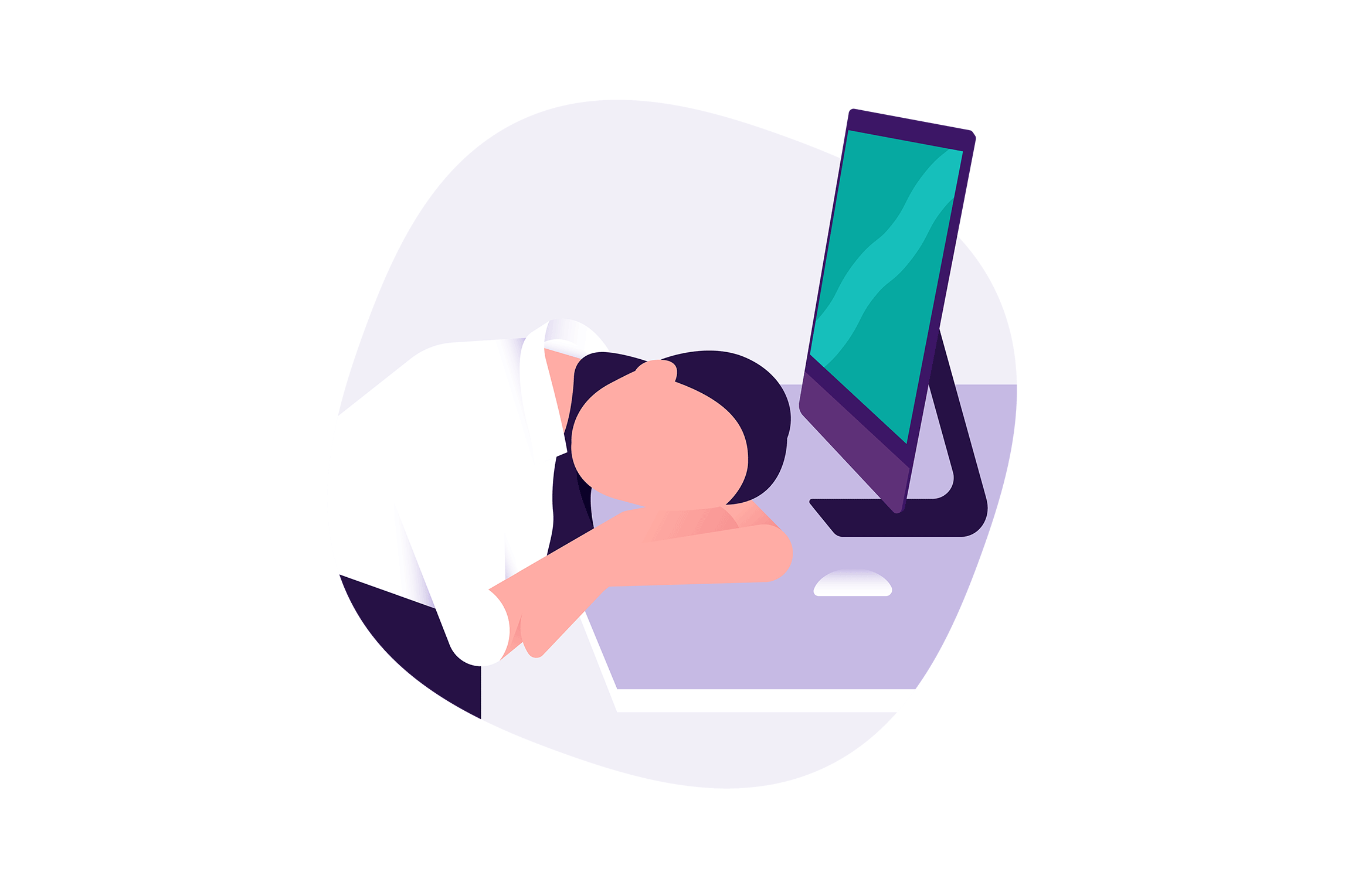 Indonesian worker sleeping on the job