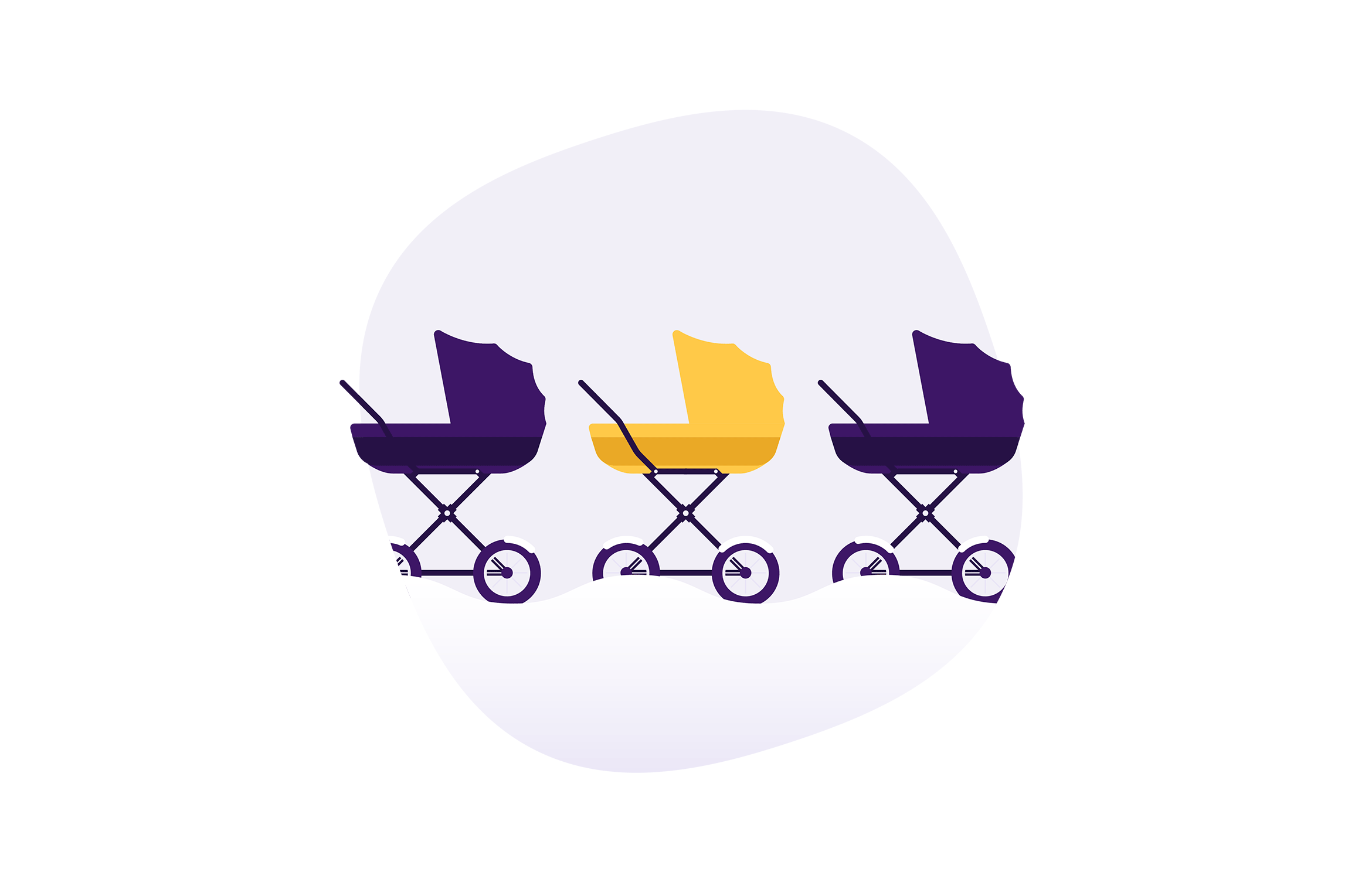 Nordic children sleeping in prams