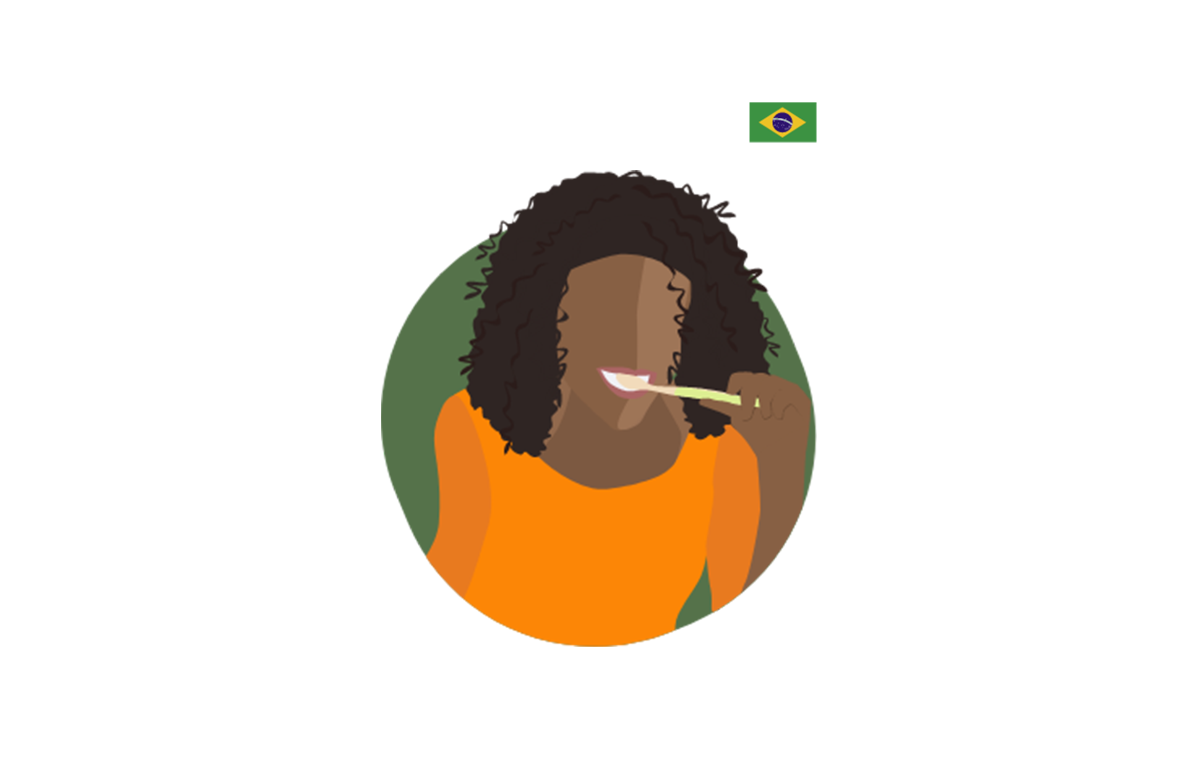 illustration of a woman brushing her teeth