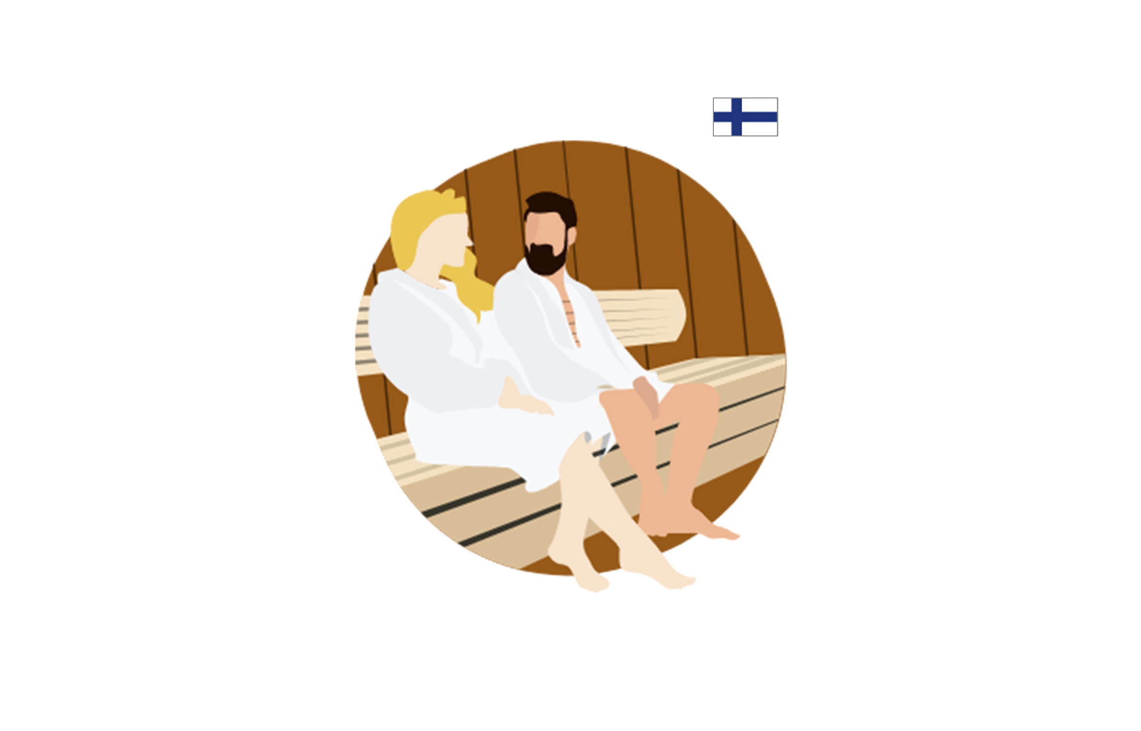 illustration of two people in a sauna 