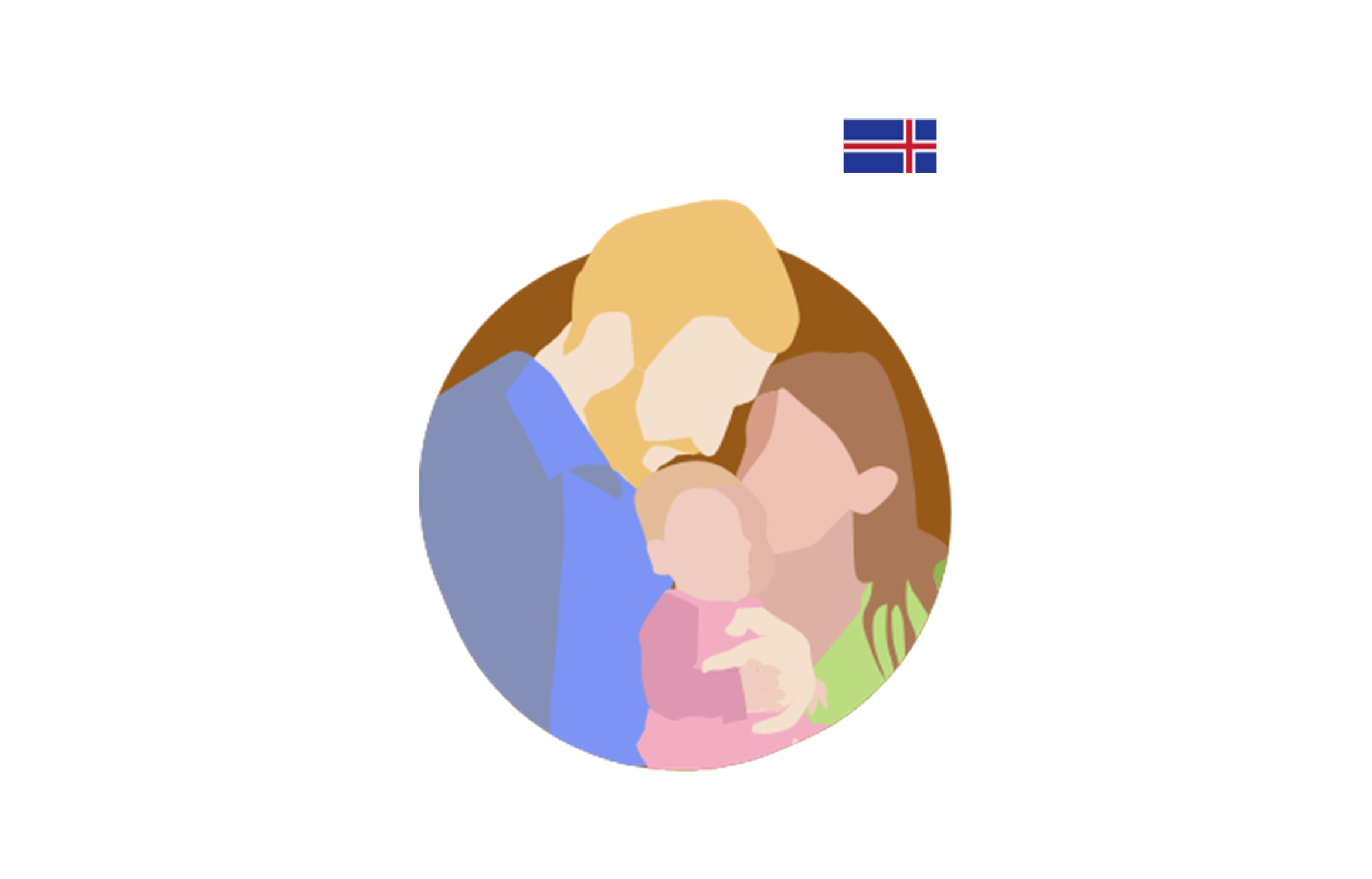 illustration of a mother and father with their child