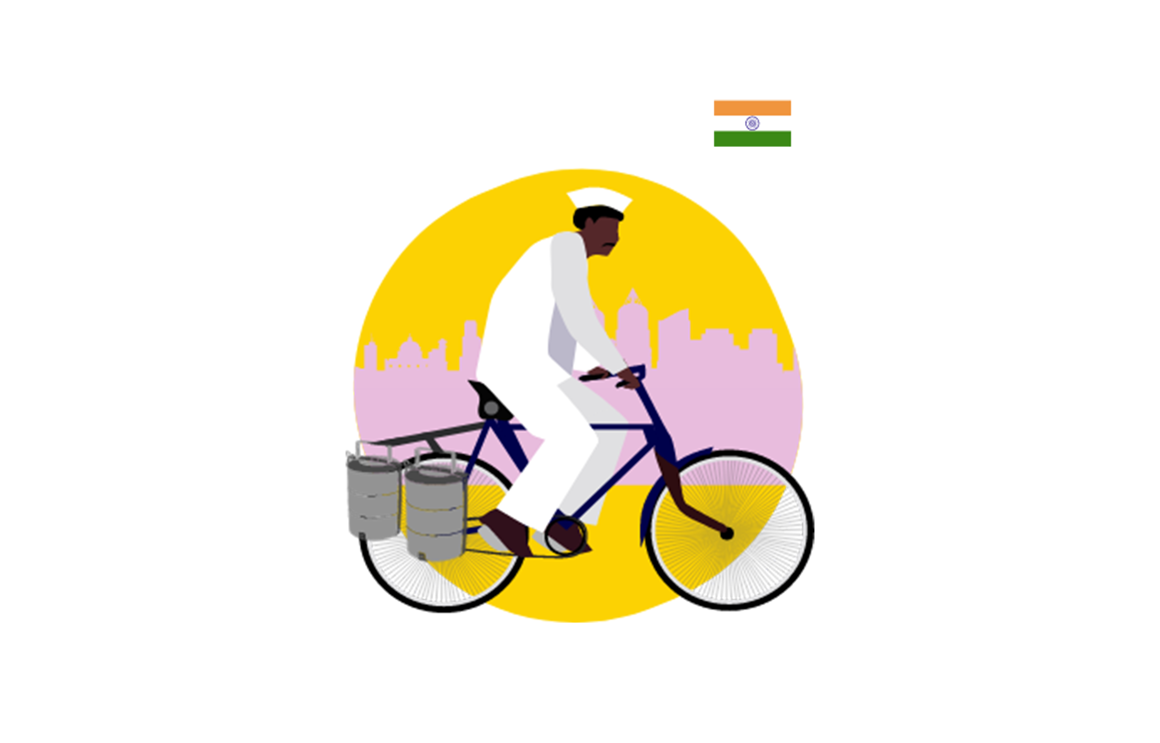 illustration of food delivery via bicycle 