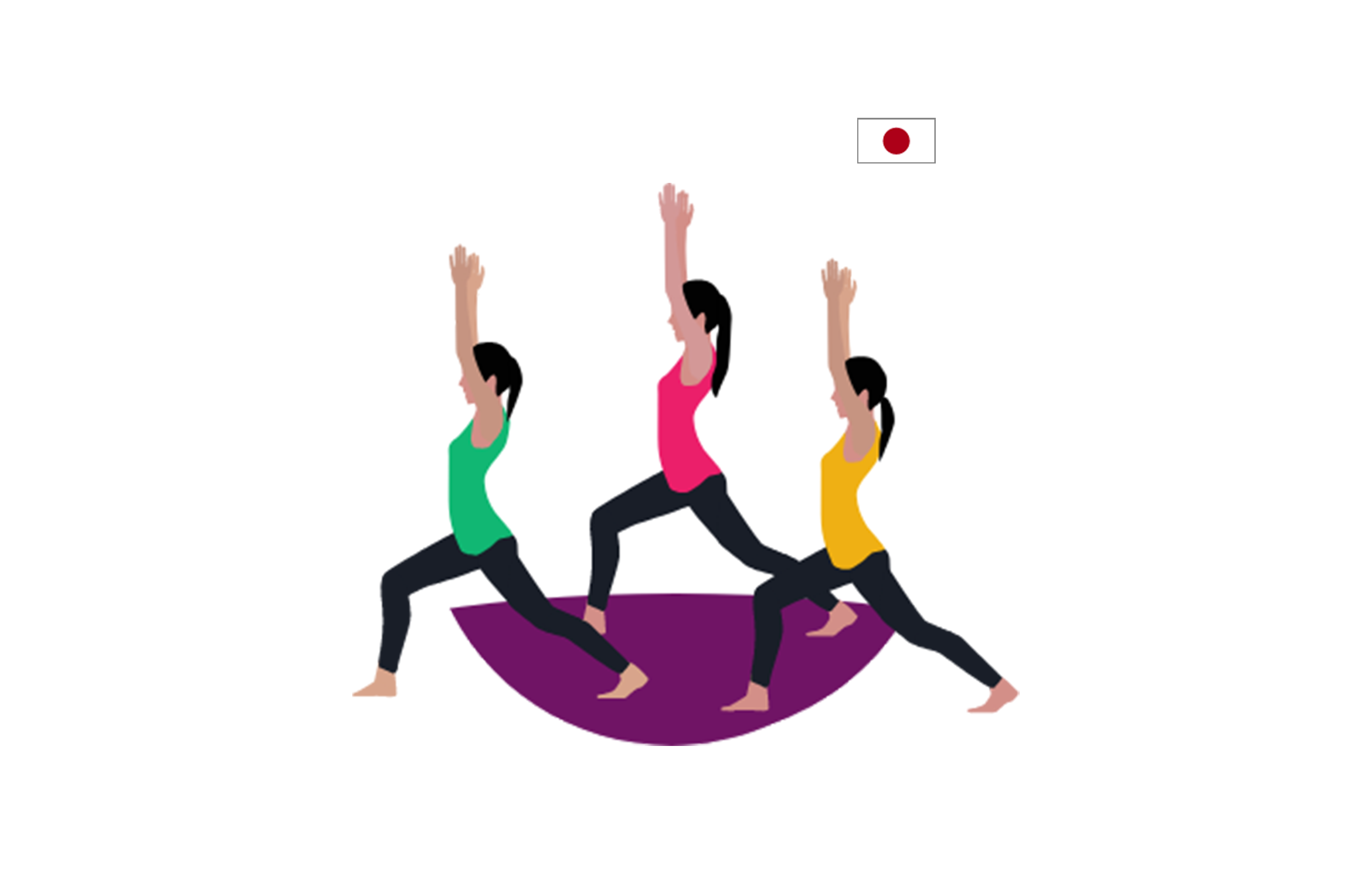 illustration of three women stretching 