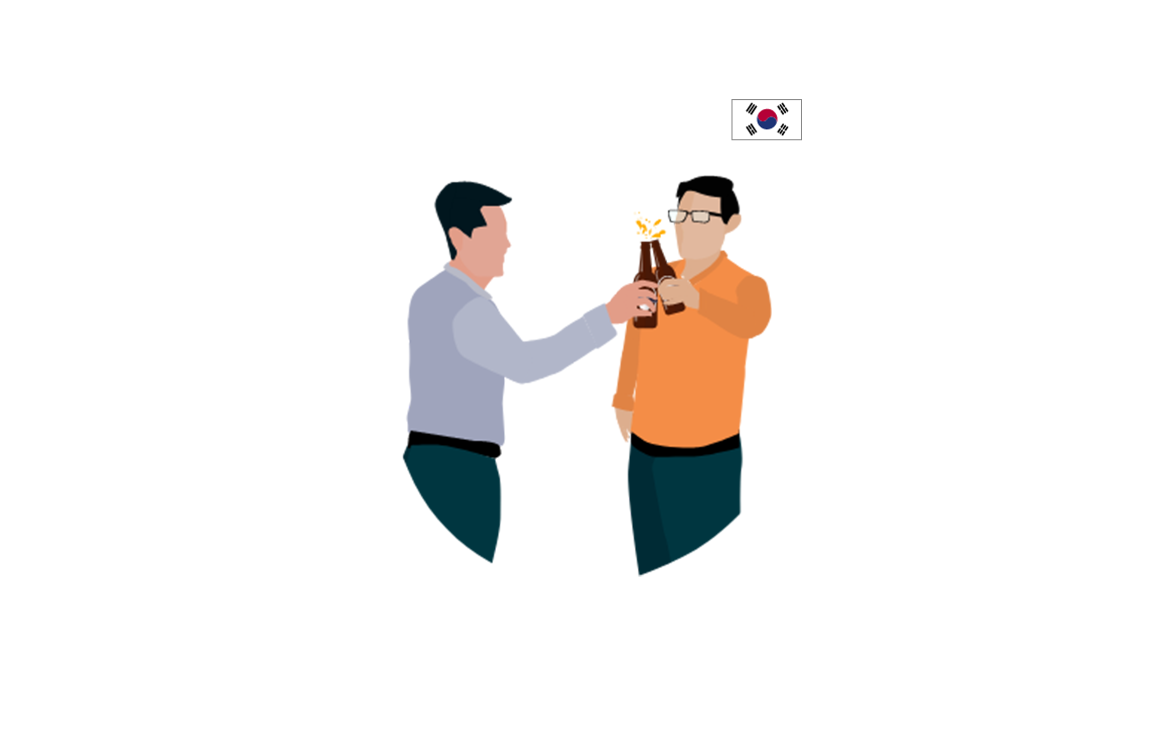 illustration of two men having a drink