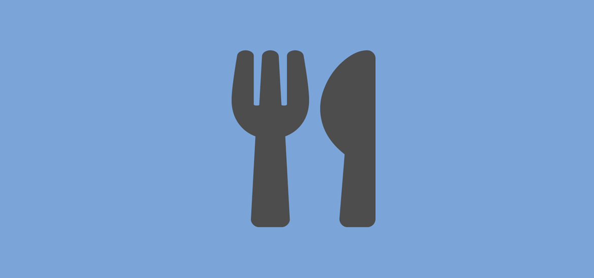 knife and fork on blue background