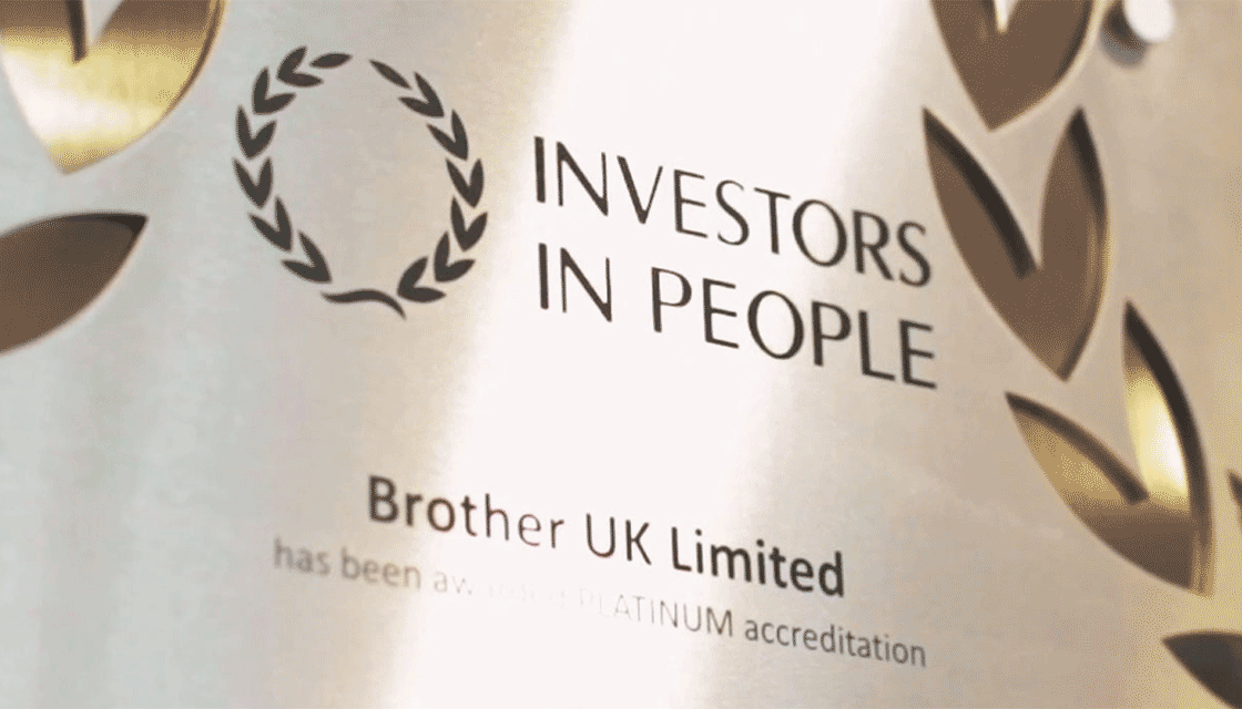 Close up of Brother UL's Investors in People award