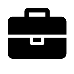 Black icon of briefcase for offices