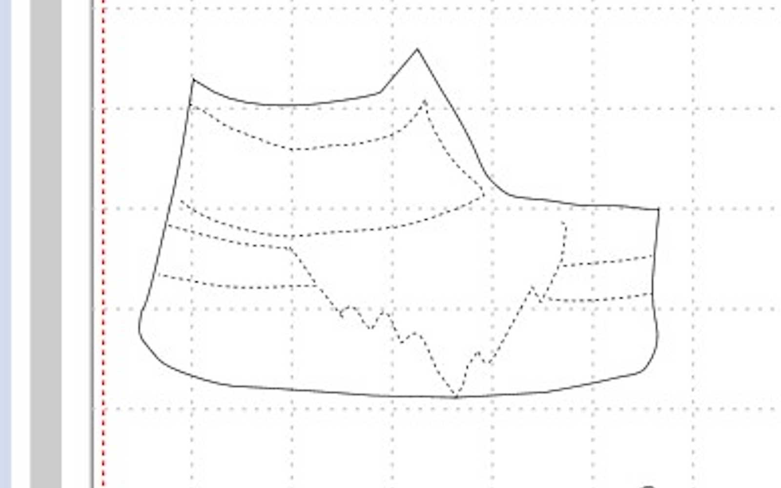 Diagramme avec lignes de placement en pointillés