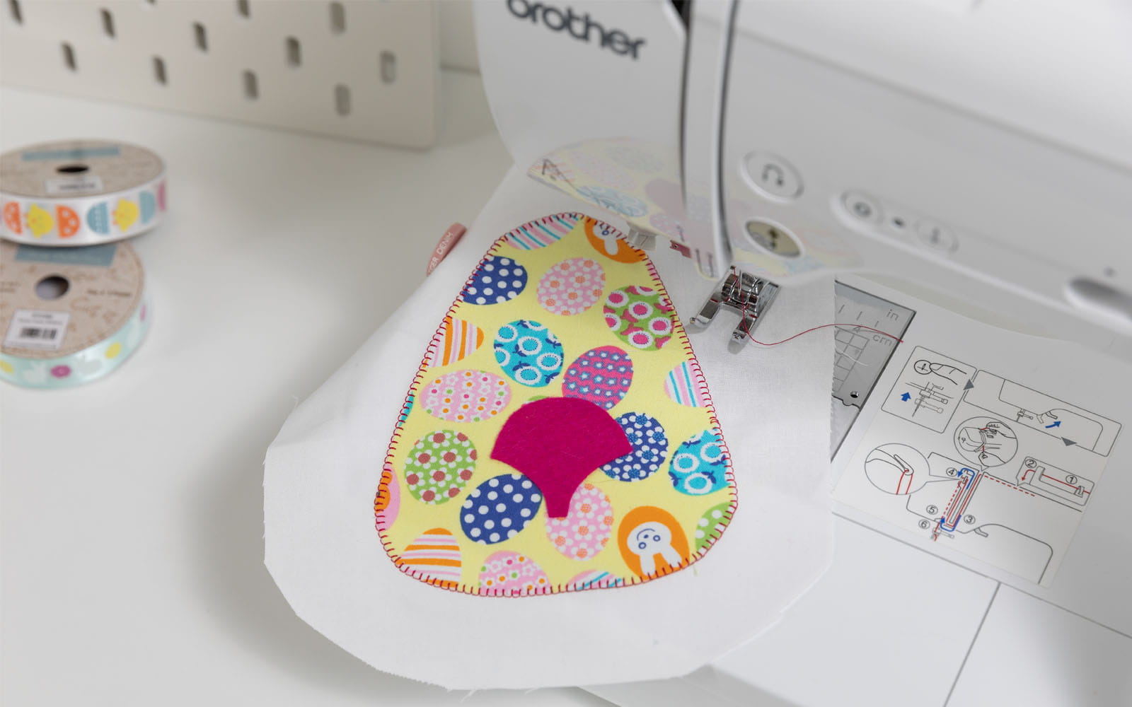 front of Easter bunny bag on sewing machine