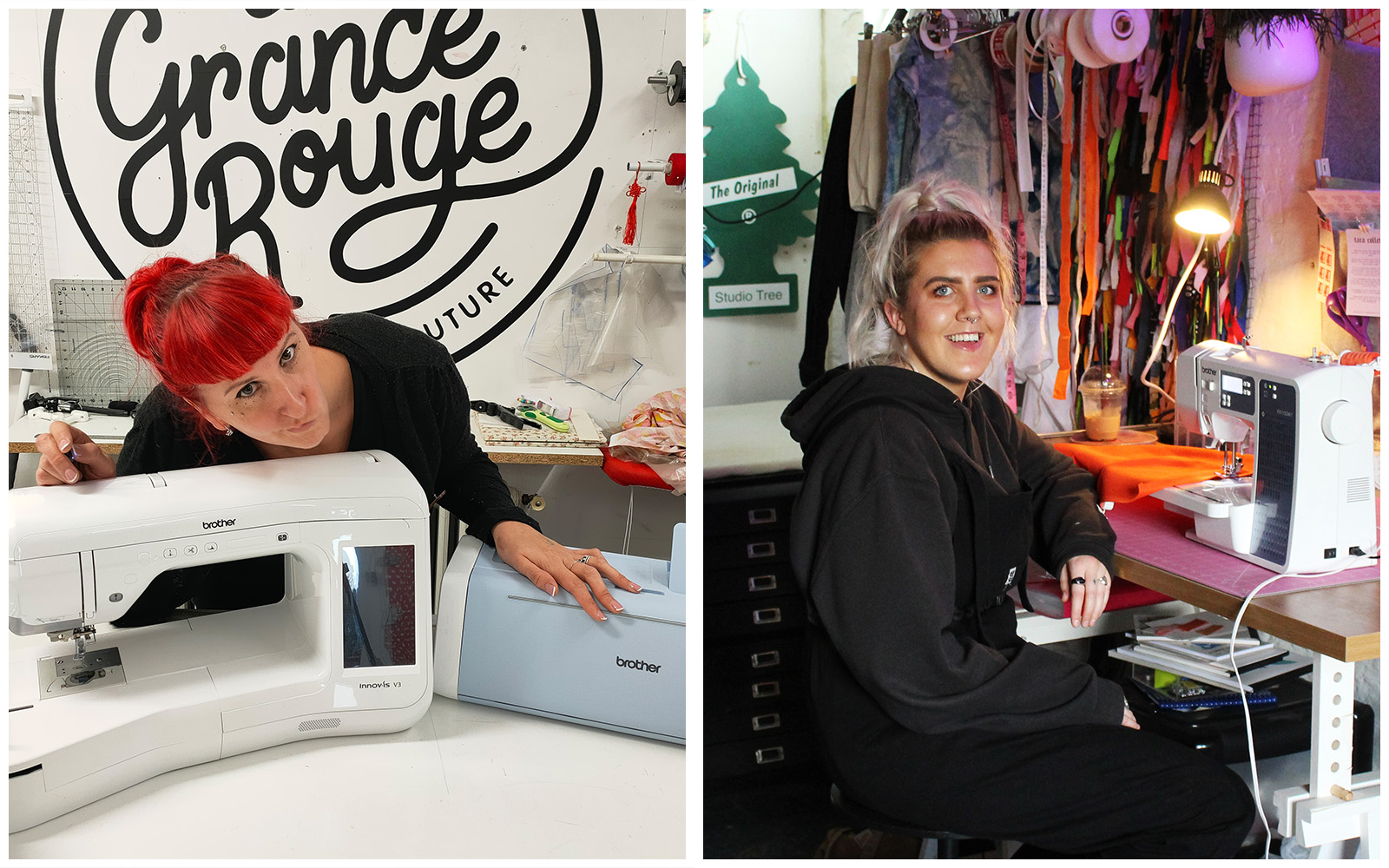 Two women with their Brother sewing and ScanNCut machines