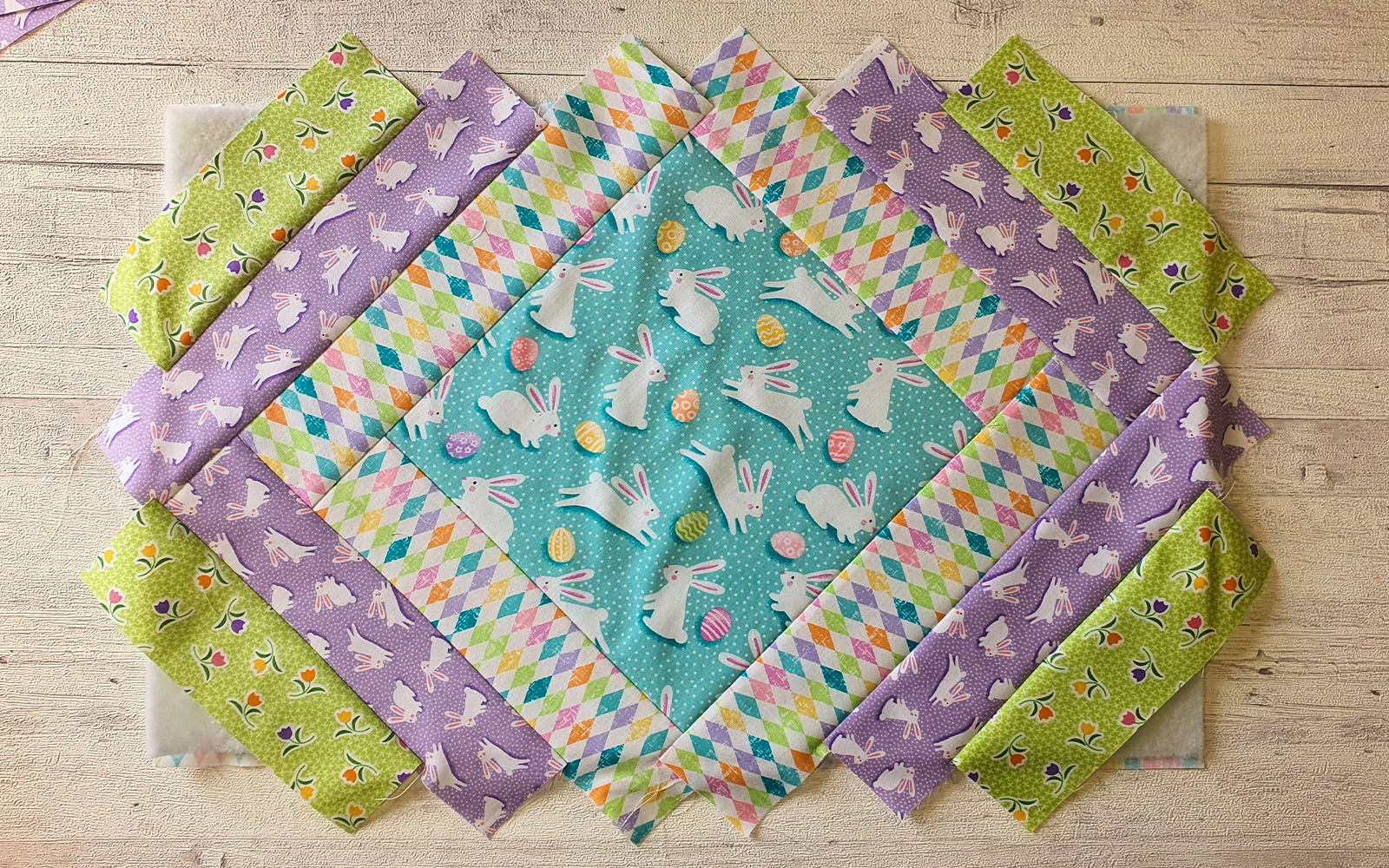 Quilted placemat under construction