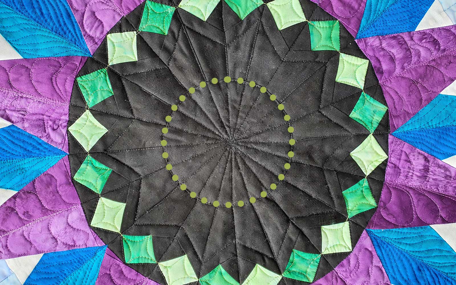 Mandala-Quilt in der Entstehung