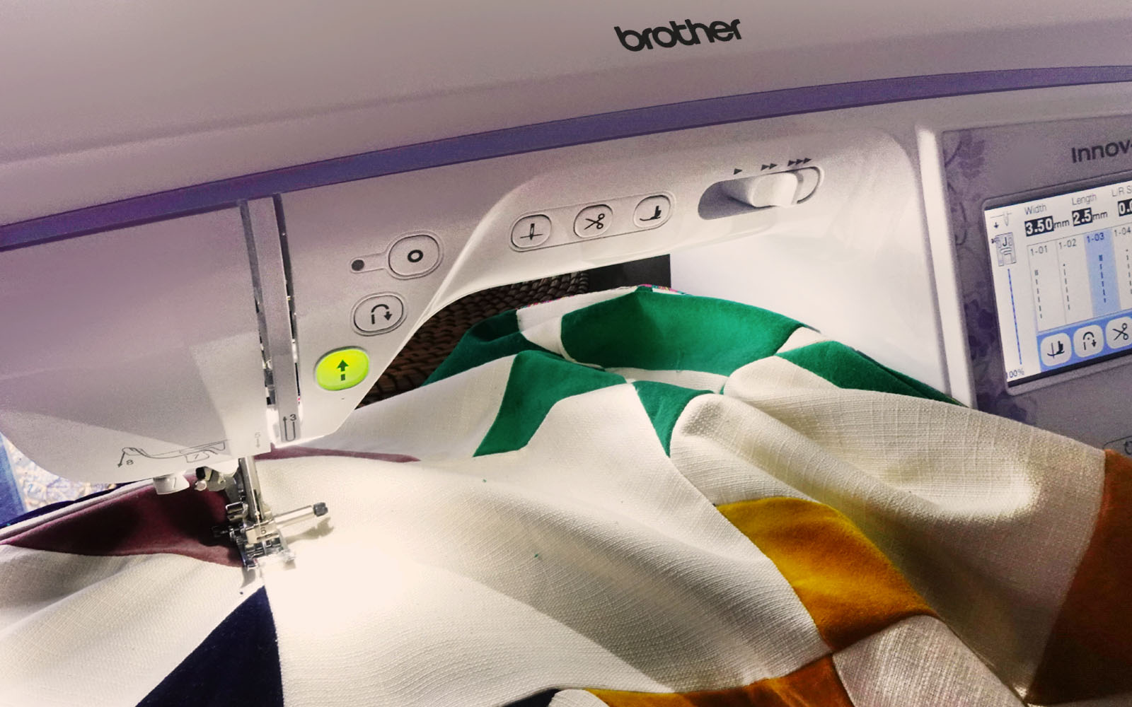 Sewing topstitch onto quilt on Brother NV2700