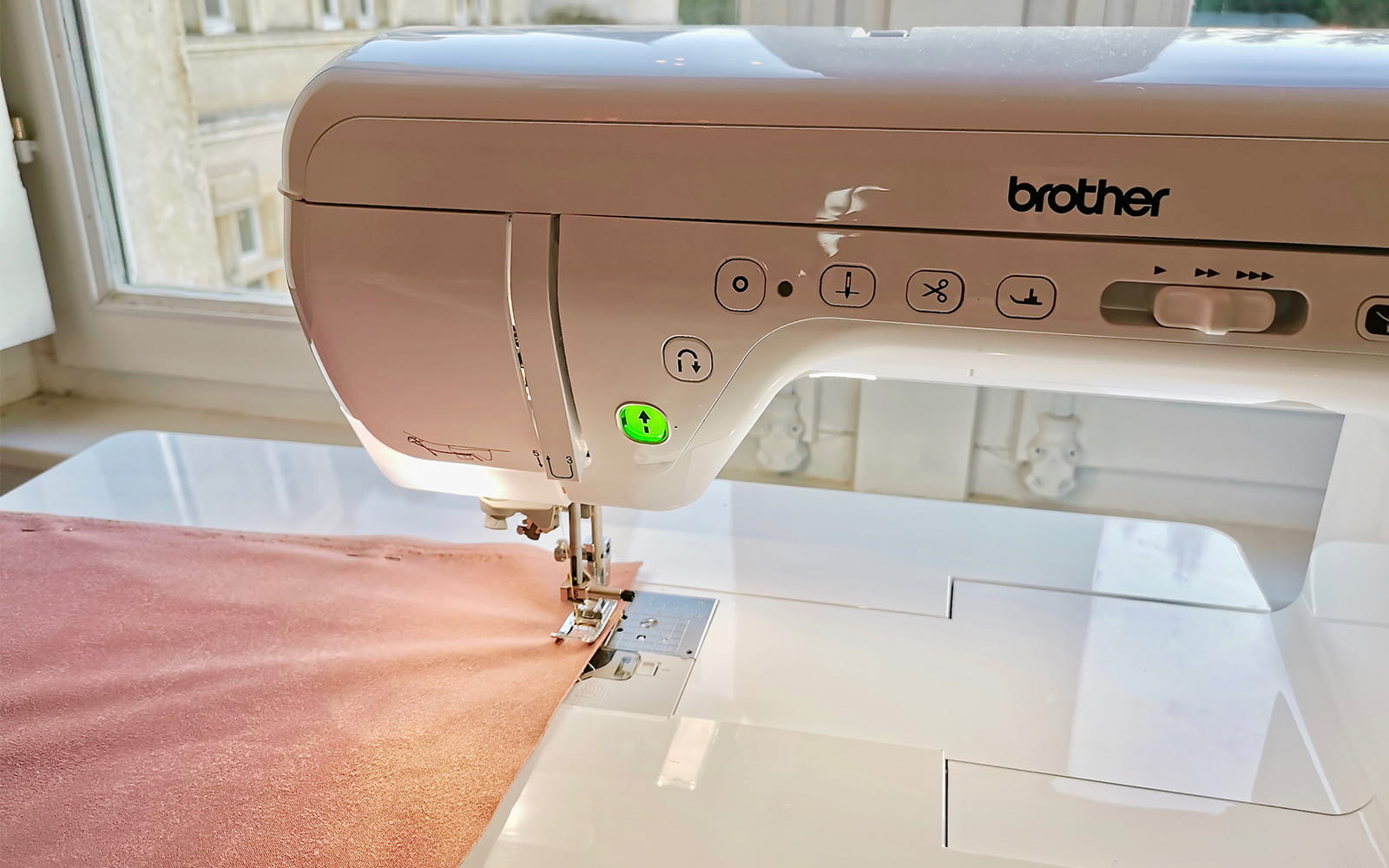 Brother sewing machine with wide table adapter