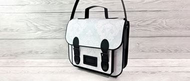 Black and white paper satchel by the Gentleman Crafter
