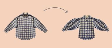 deux chemises à carreaux avec flèche
