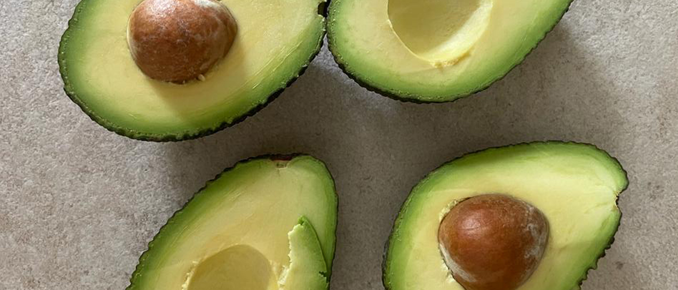 four avocado halves