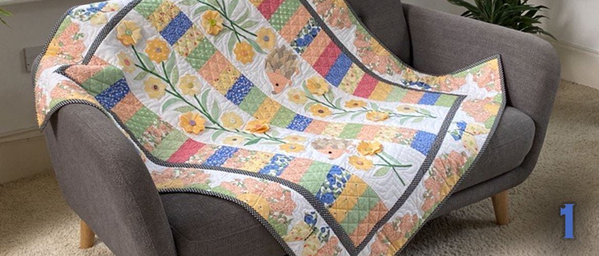 Spring Quilt on sofa
